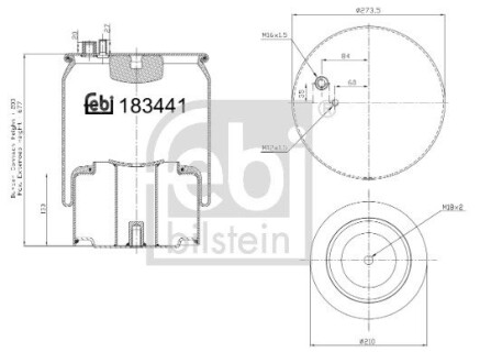 183441 Пневмоподушка FEBI BILSTEIN підбір по vin на Brocar