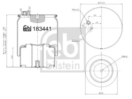 183441 Сильфон пневматичної підвіски FEBI BILSTEIN підбір по vin на Brocar