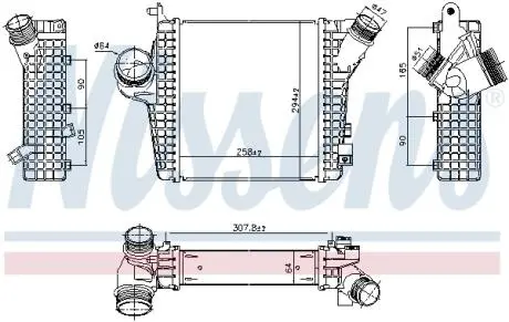 961305 Радіатор інтеркулера NISSENS підбір по vin на Brocar