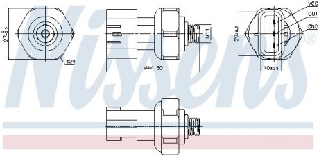 301090 Датчик тиску кондиціонера TOYOTA / LEXUS (Nissens) NISSENS підбір по vin на Brocar