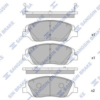 SP4102 Колодка тормозная передняя (SP4102) (58101-2WA00) SANGSIN Hi-Q (SANGSIN) подбор по vin на Brocar