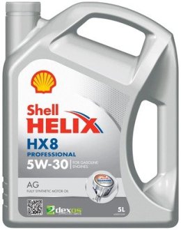 550054289 Олива двигуна 5L Shell Helix HX8 Pro AG 5W30 5L (API SP ILSAC GF 6-A ACEA A5/B5 GM dexos1-Gen2 FCA MS-13340 Ford WSS M2C946-B1) SHELL підбір по vin на Brocar