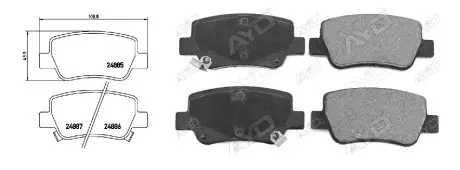 71362AAP Колодки гальмівні, ліві/праві, задні APLUS підбір по vin на Brocar