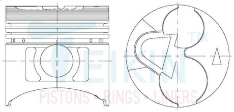 43173100 Поршни +0.50mm (к-кт на мотор) 4D56T/D4BF-T Mitsubishi Pajero, L200, L300 / Hyundai H100, H1, Gallop TEIKIN підбір по vin на Brocar