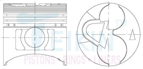 43171A050 Поршни ремонт +0.50мм ALFIN (к-кт на мотор) Mitsubishi 4D55,4D56, D4BX Hyundai H100 TEIKIN підбір по vin на Brocar