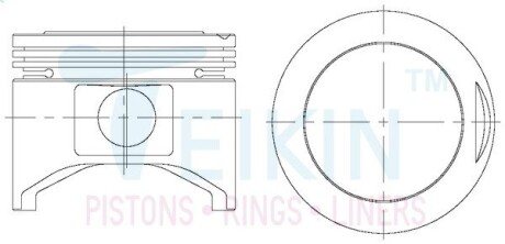 42652100 Поршни ремонт (+1.00мм) (к-кт на мотор) Mazda 323 1.3L (E3) TEIKIN підбір по vin на Brocar