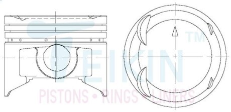 43226100 Поршень із пальцем +1.00мм (к-кт на двигун) 4G63DK TEIKIN 43226-100 TEIKIN підбір по vin на Brocar