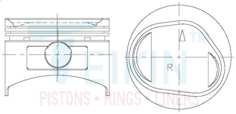 43218100 Поршень із пальцем +1.00мм (к-кт на двигун) Mitsubishi 3,0L (6G72,6G72T) TEIKIN 43218-100 TEIKIN підбір по vin на Brocar