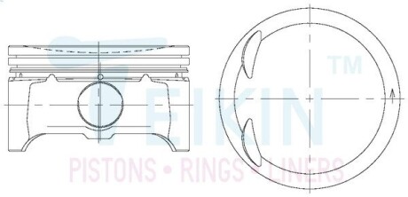 42209100 Поршень із пальцем +1.00мм (к-кт на двигун) L3-II TEIKIN 42209-100 TEIKIN підбір по vin на Brocar