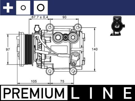 ACP848000P Компресор кондицiонера MAHLE / KNECHT підбір по vin на Brocar