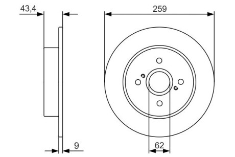 0986479V07 Гальмівний диск BOSCH підбір по vin на Brocar