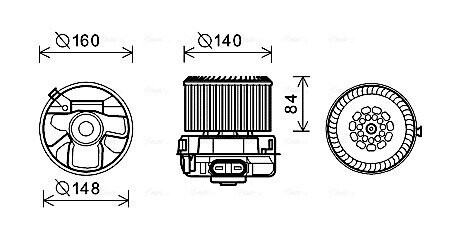 PE8369 Электродвигатель, вентиляция салона AVA COOLING підбір по vin на Brocar