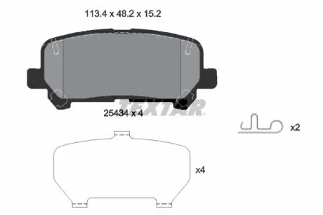 2543401 Колодки гальмівні дискові, комплект TEXTAR підбір по vin на Brocar