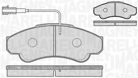 363916060187 Колодки гальмівні дискові, комплект MAGNETI MARELLI підбір по vin на Brocar