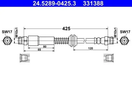 24528904253 Тормозной шланг ATE підбір по vin на Brocar