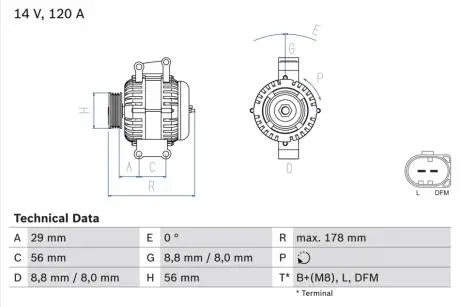 0986046160 Генератор BOSCH підбір по vin на Brocar