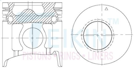 43293AG050 Поршни +0.50mm (к-кт на мотор) Mitsubishi 4D34T, Hyundai HD 3.9L D4DB TEIKIN підбір по vin на Brocar