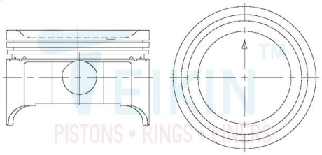 45137STD Поршень із пальцем STD (к-кт на двигун) Suzuk 2,7L V6 (H27) Grand Vitara XL7 TEIKIN 45137-STD TEIKIN підбір по vin на Brocar