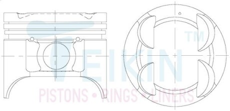 52101100 Поршни ремонт (+1.00мм) (к-кт на мотор) Kia Clarus, Sportage TEIKIN подбор по vin на Brocar