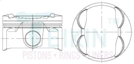 46693100 Поршни +1.00mm (к-кт на мотор) Toyota 2AR-FE Camry, Lexus ES TEIKIN підбір по vin на Brocar