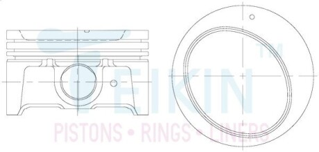 58117025 Поршень із пальцем +0.25мм (к-кт на двигун) AVEO TEIKIN 58117-025 TEIKIN підбір по vin на Brocar