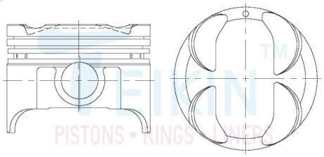 45653STD Поршни стандарт (STD) (к-кт на мотор) Suzuki G13BB 16V TEIKIN підбір по vin на Brocar