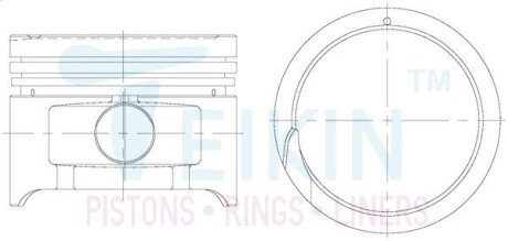 51600050 Поршень із пальцем +0.50 мм (к-кт на двигун), Hyundai X3, G4EH TEIKIN 51600-050 TEIKIN підбір по vin на Brocar