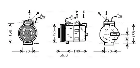 SBAK054 Компресор AVA COOLING підбір по vin на Brocar