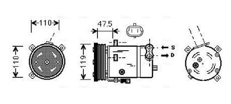 OLAK277 Компресор AVA COOLING підбір по vin на Brocar