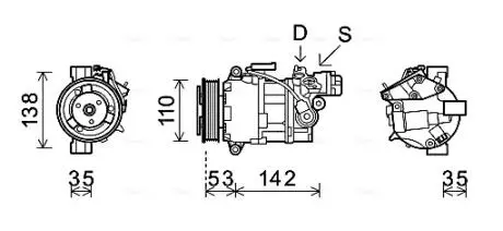 BWAK393 Компресор AVA COOLING підбір по vin на Brocar