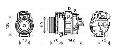 BWAK419 Компресор AVA COOLING підбір по vin на Brocar