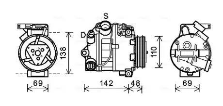 BWAK443 Компресор AVA COOLING подбор по vin на Brocar