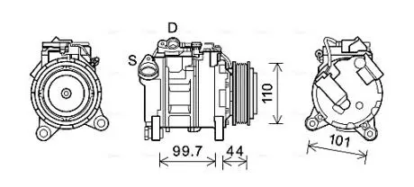 BWAK493 Компресор AVA COOLING підбір по vin на Brocar