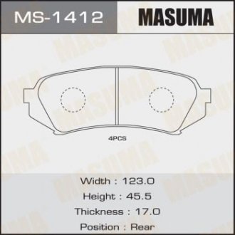 MS1412 Колодка тормозная задн TOYOTA LAND_CRUISER 200 (MS1412) MASUMA MASUMA подбор по vin на Brocar
