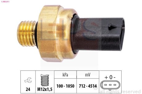 1980011 Датчик тиску масла BMW 1 (F20/F21) 114d/116d/118d/118i 15-/2 (F45/F46) 14-/X1 (F48) 14- EPS підбір по vin на Brocar