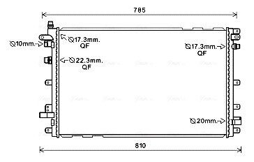 OL2653 Радіатор, Система охолодження двигуна AVA COOLING підбір по vin на Brocar