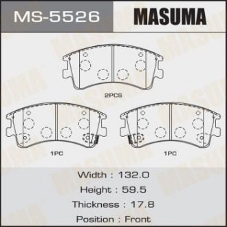 MS5526 Колодки тормозные AN-719WK NP5007 P49032 передн (MS5526) MASUMA MASUMA підбір по vin на Brocar