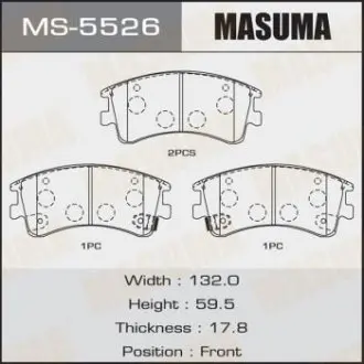 MS5526 Колодки гальмівні AN-719WK NP5007 P49032 передн (MS-5526) MASUMA MASUMA підбір по vin на Brocar