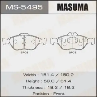 MS5495 Колодки гальмівні (MS-5495) MASUMA MASUMA підбір по vin на Brocar