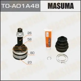 TOA01A48 ШРУС 23x58x26 x48 TOYOTA COROLLA (02-12), TOYOTA AVENSIS (03-08) (TOA01A48) MASU MASUMA підбір по vin на Brocar