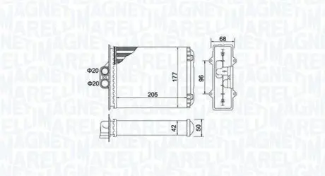 BR482 Радіатор пічки MAGNETI MARELLI підбір по vin на Brocar