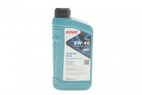 20163001099 Олива моторна HIGHTEC SYNT RS HC-D SAE 5W-40 (1 L) ROWE 20163-0010-99 ROWE подбор по vin на Brocar