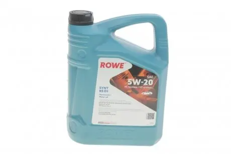20342005099 Олива моторна HIGHTEC SYNT RS D1 SAE 5W-20 (5 L) ROWE 20342-0050-99 ROWE підбір по vin на Brocar