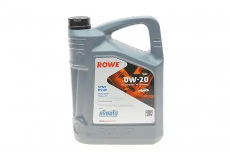 20134005099 Олива моторна HIGHTEC SYNT RS HC SAE 0W-20 (5 L) ROWE 20134-0050-99 ROWE подбор по vin на Brocar