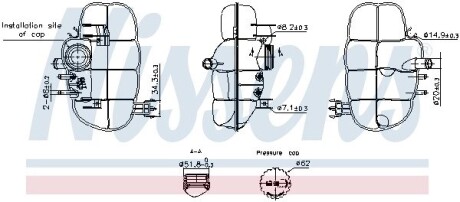 996237 Бачок розширювальний з кришкою OPEL MERIVA (2003) (вир-во Nissens) NISSENS подбор по vin на Brocar