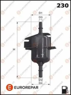 1643631380 Фільтр паливний Fiat Palio 1.1I,1.4 SPI,1.6I 7/97-&gt;,Siena 1. EUROREPAR підбір по vin на Brocar