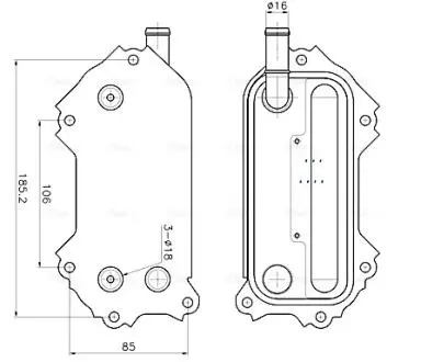 TO3792 Радіатор масляний TOYOTA AURIS/ AVENSIS/ RAV 4 (Ava) AVA COOLING підбір по vin на Brocar
