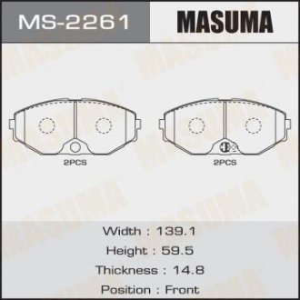 MS2261 Колодки тормозные передн FIAT DUCATO (06-16), NISSAN MAXIMA (MS2261) MASUMA MASUMA подбор по vin на Brocar