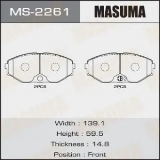 MS2261 Колодки гальмівні (MS-2261) MASUMA MASUMA підбір по vin на Brocar