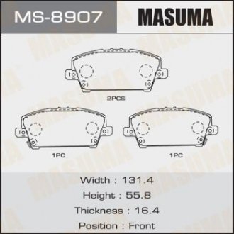 MS8907 Колодки тормозные передн HONDA CIVIC IX (MS8907) MASUMA MASUMA подбор по vin на Brocar